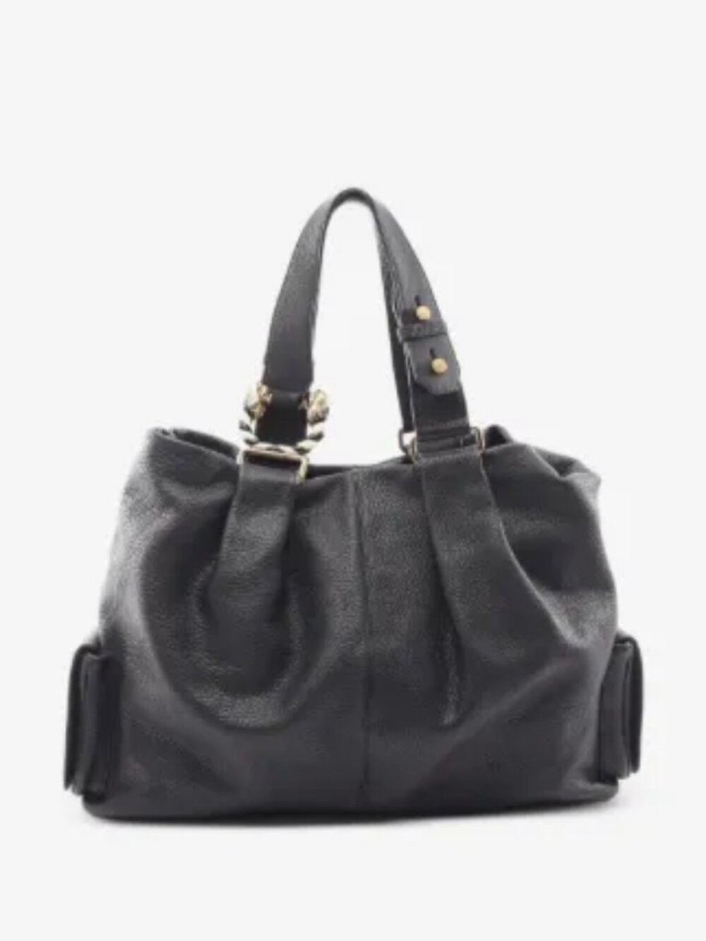 Bvlgari Leoni Lion Satchel Boston Shoulder Bag in Black